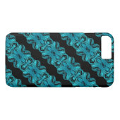 Turquoise Blauw Uniek Patroon/Strepen Case-Mate iPhone Case (Achterkant (Horizontaal))