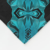 Turquoise Blauw Uniek Patroon/Strepen Fleece Deken (Hoek)