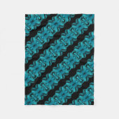 Turquoise Blauw Uniek Patroon/Strepen Fleece Deken (Voorkant)