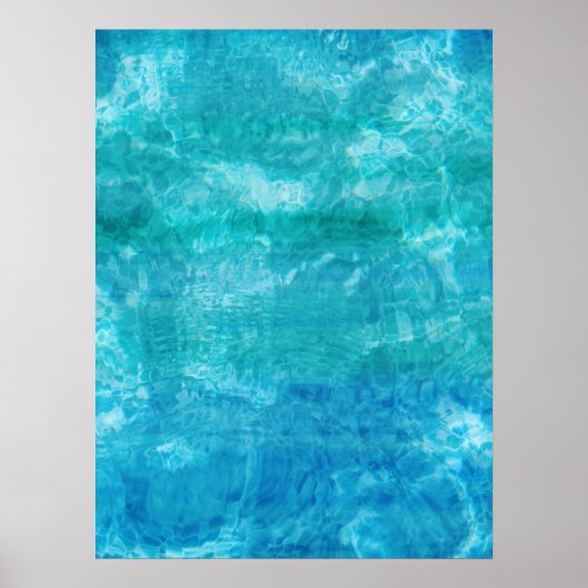 Turquoise Blauw Water Zwembad Fotografie Poster (Voorkant)