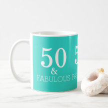 Turquoise blauw wit 50 en fantastische verjaardag