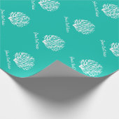 Turquoise blauw wit koraalrif leven oceaan cadeaupapier (Hoek)