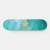 Turquoise Blauw Wit Marmer Chill Vibes Persoonlijk Skateboard (Horizontaal)