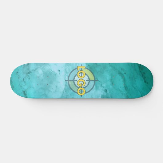 Turquoise Blauw Wit Marmer Chill Vibes Persoonlijk Skateboard (Horizontaal)