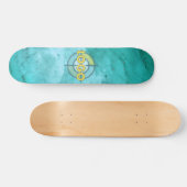 Turquoise Blauw Wit Marmer Chill Vibes Persoonlijk Skateboard (Horizontaal)