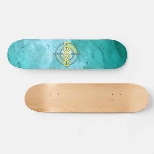 Turquoise Blauw Wit Marmer Chill Vibes Persoonlijk Skateboard (Horizontaal)