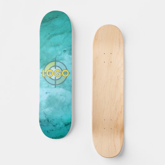 Turquoise Blauw Wit Marmer Chill Vibes Persoonlijk Skateboard (Voorkant)