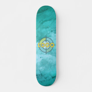 Turquoise Blauw Wit Marmer Chill Vibes Persoonlijk Skateboard