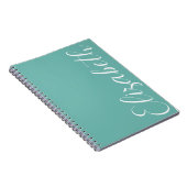 Turquoise Blauw Wit Minimaal Script Eenvoudig Eleg Notitieboek (Rechterzijde)