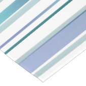 Turquoise Blauw Wit Waterverf Stripes Medium Tafelloper (Hoek)