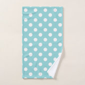 Turquoise Blauw & Witte Stippen Stip Bad Handdoek (Handdoek)