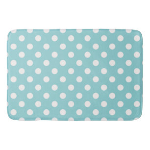 Turquoise Blauw & Witte Stippen Stip Badmat