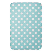 Turquoise Blauw & Witte Stippen Stip Badmat (Voorkant Verticaal)