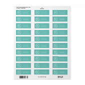 Turquoise blauw zand dollar Retouradres Labels (Full Sheet)