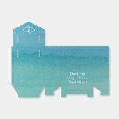 Turquoise blauw zeegezicht waterverf strand bruilo bedankdoosjes (Uitgevouwen)