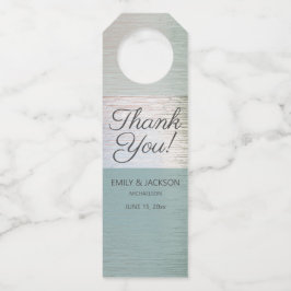 Turquoise Blauw Zilveren Zee Glas Custom Bruiloft Flessenhanger