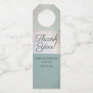 Turquoise Blauw Zilveren Zee Glas Custom Bruiloft Flessenhanger