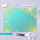 turquoise blauwe achtergrond met gele sterren tissuepapier (Craft)