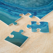 Turquoise Blauwe Agaat Geode Edelsteen Legpuzzel (Zijkant)