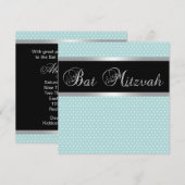 Turquoise Blauwe Bat Mitzvah Uitnodigingen (Voorkant / Achterkant)