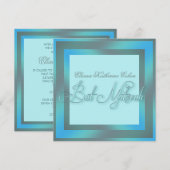 Turquoise Blauwe Bat Mitzvah Uitnodigingen (Voorkant / Achterkant)