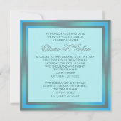 Turquoise Blauwe Bat Mitzvah Uitnodigingen (Achterkant)