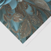 Turquoise Blauwe Bloem Hoofddeksel Decoupage Tissuepapier (Detail)