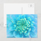 Turquoise Blauwe Bloem in Waterverf Briefkaart (Voorkant / Achterkant)