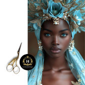 Turquoise Blauwe Bloemen Hoofdtooi Decoupage Tissuepapier