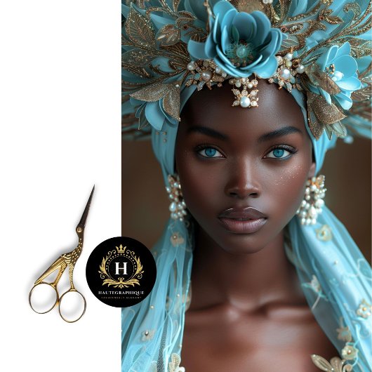 Turquoise Blauwe Bloemen Hoofdtooi Decoupage Tissuepapier