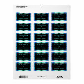 Turquoise Blauwe Boekplaat Etiket (Full Sheet)