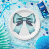 Turquoise Blauwe Boog Elegant Vrijgezellenfeest Br Papieren Bordje (Feest)