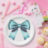 Turquoise Blauwe Boog Elegant Vrijgezellenfeest Br Papieren Bordje (Feest)