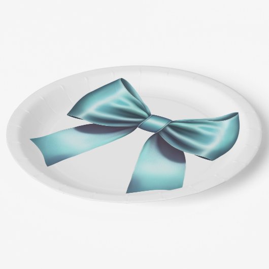 Turquoise Blauwe Boog Elegant Vrijgezellenfeest Br Papieren Bordje (Gekanteld)