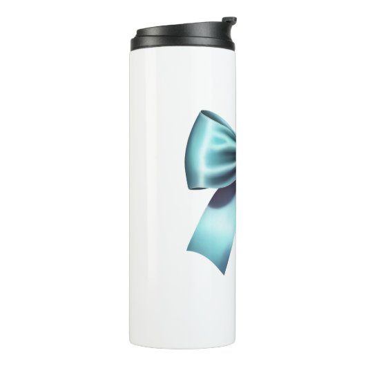 Turquoise Blauwe Boog Elegant Vrijgezellenfeest Br Thermosbeker (Gedraaid links)