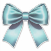 Turquoise Blauwe Boog Elegante Bruiloft Bruidsfees Sticker (Voorkant)
