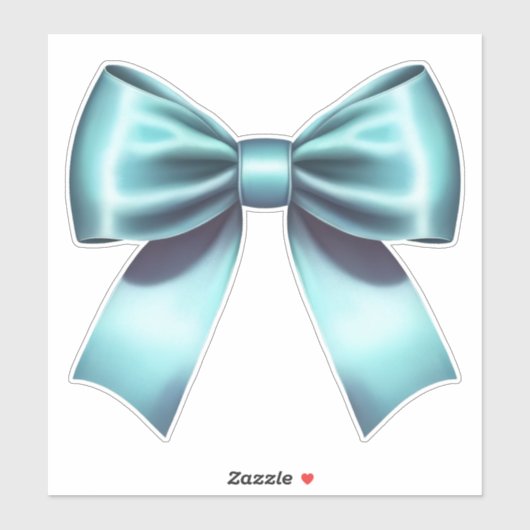 Turquoise Blauwe Boog Elegante Bruiloft Bruidsfees Sticker (Vel)