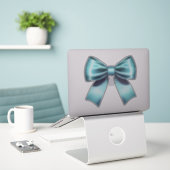 Turquoise Blauwe Boog Elegante Bruiloft Bruidsfees Sticker (Laptop op bureau)