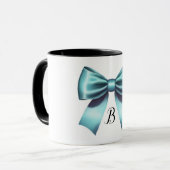 Turquoise Blauwe Boog Elegante Bruiloft Douche Bru Mok (Voorkant links)