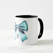Turquoise Blauwe Boog Elegante Bruiloft Douche Bru Mok (Voorkant rechts)