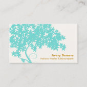Turquoise Blauwe Boom Holistische Healer Naturopat Visitekaartje (Voorkant)