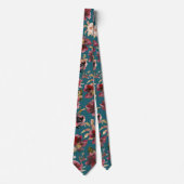 Turquoise Blauwe & Bourgondische Frambozen Roze Pi Stropdas (Voorkant)