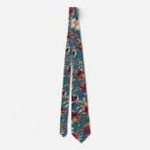 Turquoise Blauwe & Bourgondische Frambozen Roze Pi Stropdas (Achterkant)