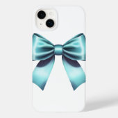 Turquoise Blauwe Bow Elegant Girly Lint Case-Mate iPhone Case (Achterkant)
