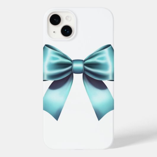 Turquoise Blauwe Bow Elegant Girly Lint Case-Mate iPhone Case (Achterkant)