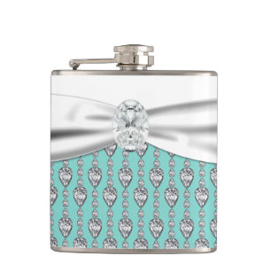 Turquoise Blauwe Bruiloft Heupfles