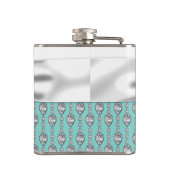 Turquoise Blauwe Bruiloft Heupfles (Achterkant)