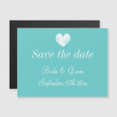 Turquoise blauwe bruiloft magnetisch opslaan van d (Voorkant / Achterkant)