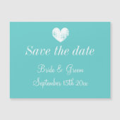 Turquoise blauwe bruiloft magnetisch opslaan van d (Voorkant)