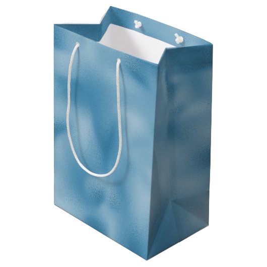 Turquoise Blauwe Bruiloft   Medium Cadeauzakje (Achterkant Gekanteld)